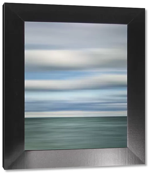 USA, Michigan, Mackinac Island. Abstract blur of Lake Huron from Mission Point