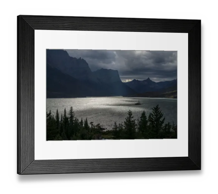Framed Print : USA, Montana, Glacier National Park. Fall storm above St. Mary Lake Framed Print : USA, Montana, Glacier National Park. Fall storm above St. Mary Lake