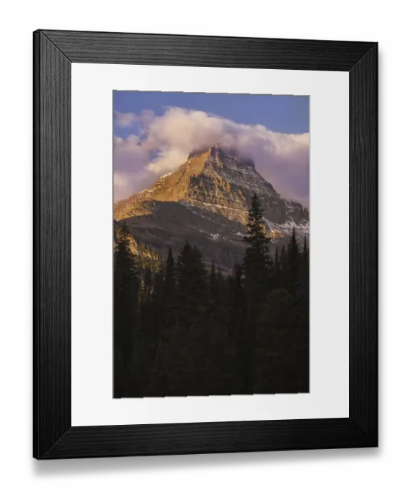 Framed Print : USA, Montana, Glacier National Park. Reynolds Mountain at sunrise Framed Print : USA, Montana, Glacier National Park. Reynolds Mountain at sunrise