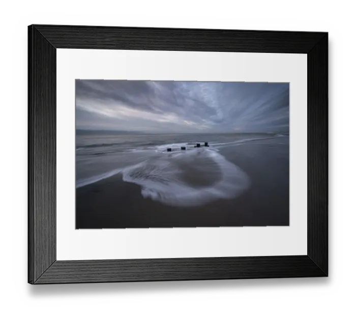 Framed Print : USA, New Jersey, Cape May National Seashore. Pier stumps on cloudy seashore sunrise Framed Print : USA, New Jersey, Cape May National Seashore. Pier stumps on cloudy seashore sunrise