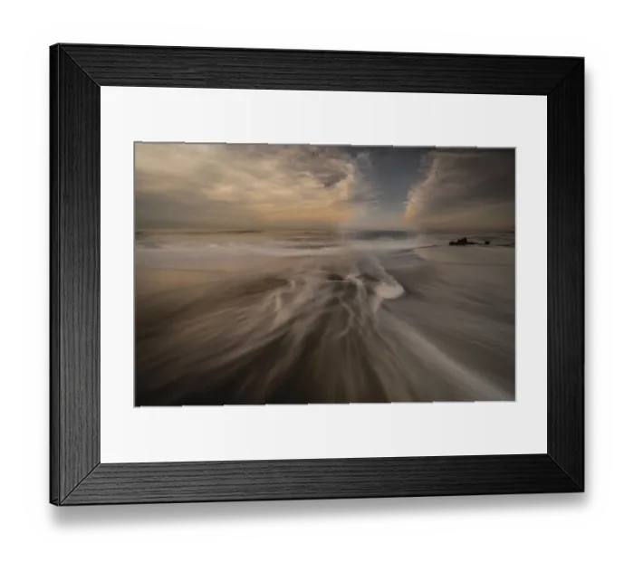 Framed Print : USA, New Jersey, Cape May National Seashore. Cloudy sunrise on seashore