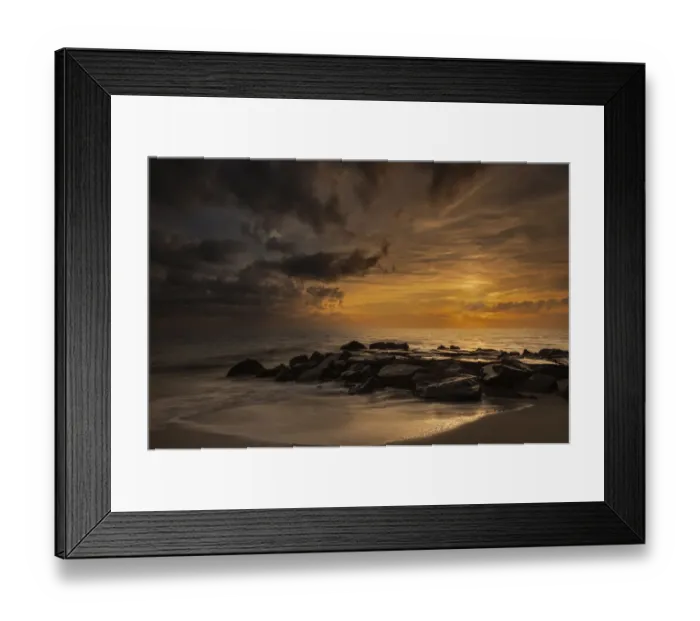 Framed Print : USA, New Jersey, Cape May National Seashore. Cloudy sunset on seashore Framed Print : USA, New Jersey, Cape May National Seashore. Cloudy sunset on seashore