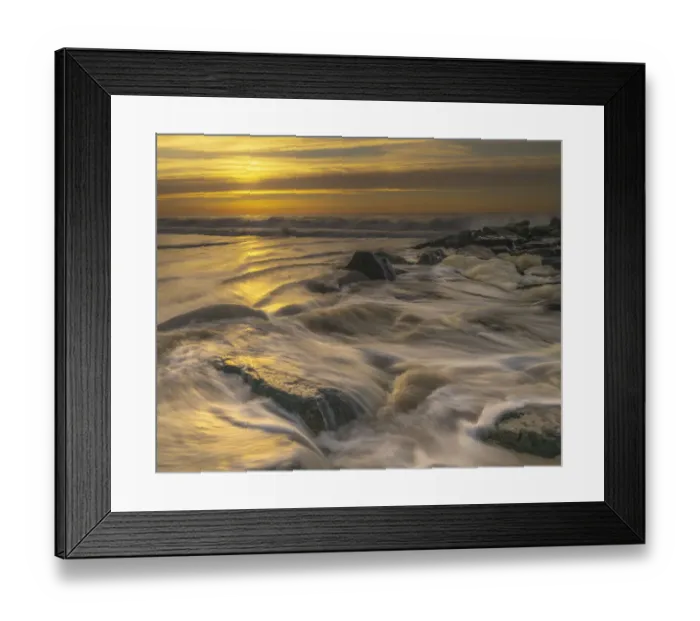 Framed Print : USA, New Jersey, Cape May National Seashore. Sunrise on ocean shore Framed Print : USA, New Jersey, Cape May National Seashore. Sunrise on ocean shore