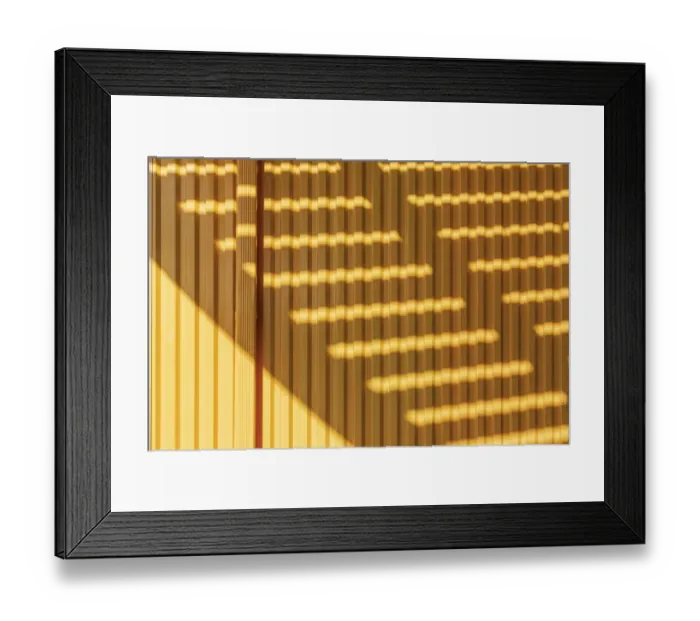 Framed Print : Coney Island, Brooklyn, New York, USA. Striped shadows on a yellow building Framed Print : Coney Island, Brooklyn, New York, USA. Striped shadows on a yellow building