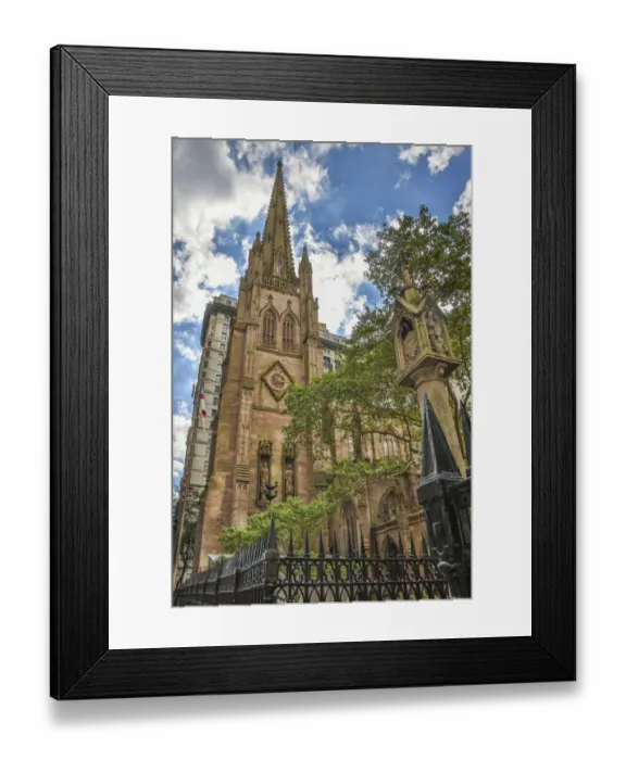Framed Print : USA, New York. Trinity Church and grounds