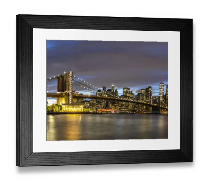 Framed Print : USA, New York. The Brooklyn Bridge and New York City skyline from DUMBO (Down Under the Manhattan Bridge Overpass) Framed Print : USA, New York. The Brooklyn Bridge and New York City skyline from DUMBO (Down Under the Manhattan Bridge Overpass)