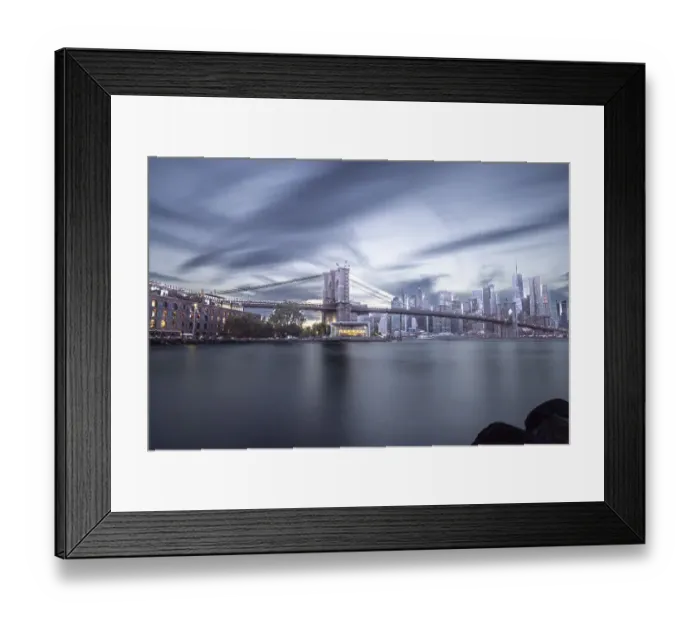Framed Print : USA, New York. The Brooklyn Bridge and New York City skyline from DUMBO (Down Under the Manhattan Bridge Overpass) Framed Print : USA, New York. The Brooklyn Bridge and New York City skyline from DUMBO (Down Under the Manhattan Bridge Overpass)