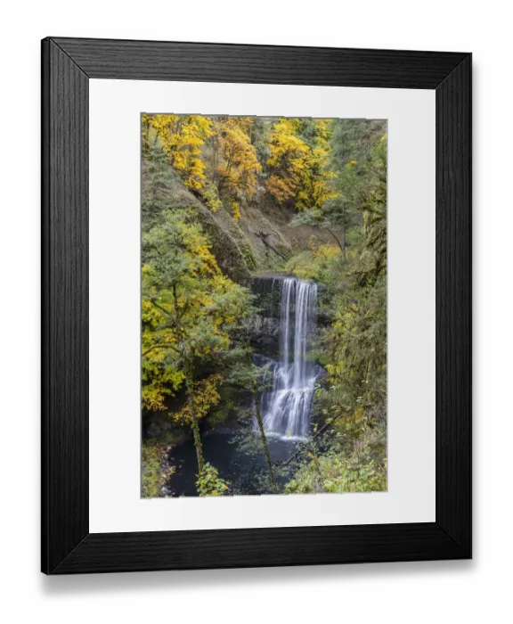 Framed Print : USA, Oregon, Silver Falls State Park. Lower South Falls waterfall landscape