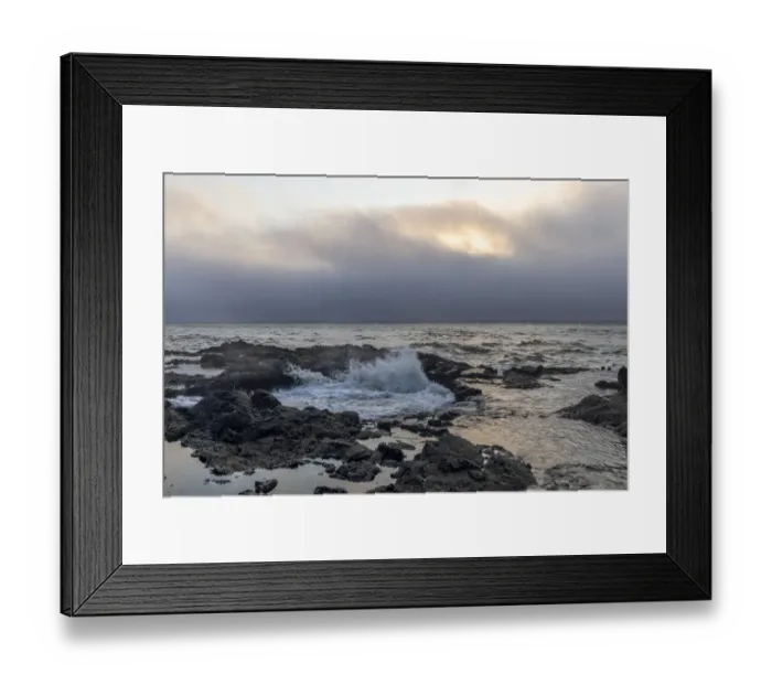 Framed Print : Usa, Oregon, Yachats. Thors Well, Waves Crashing into Thors Well