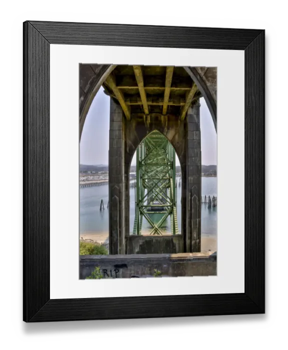 Framed Print : Usa, Oregon, Newport. Yaquina Bay Bridge