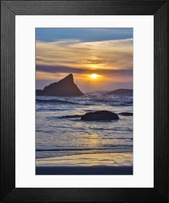 Framed Print : Usa, Oregon, Bandon. Bandon Beach, Sunset at the Beach Framed Print : Usa, Oregon, Bandon. Bandon Beach, Sunset at the Beach