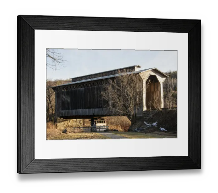 Framed Print : USA, Vermont, Wolcott on Rt. 15 between Morrisville and Joes Pond, covered RR bridge over Lamoille River Framed Print : USA, Vermont, Wolcott on Rt. 15 between Morrisville and Joes Pond, covered RR bridge over Lamoille River