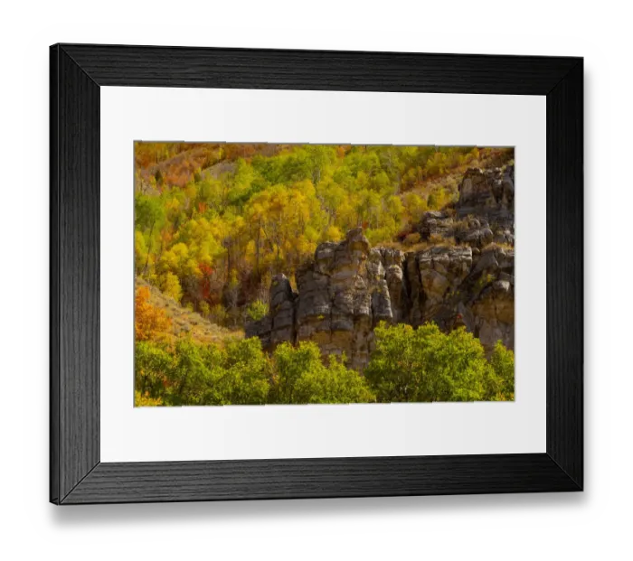 Framed Print : USA, Utah, Highway 89 and canyon walls of Logan pass with fall colors Framed Print : USA, Utah, Highway 89 and canyon walls of Logan pass with fall colors