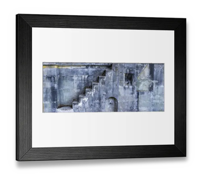 Framed Print : USA, Washington State, Fort Flagler State Park. Panoramic of stairs and weathered concrete walls Framed Print : USA, Washington State, Fort Flagler State Park. Panoramic of stairs and weathered concrete walls