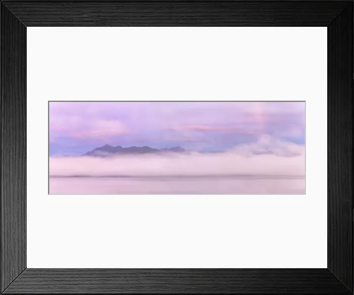Framed Print : USA, Washington State, Seabeck. Rainbow sunrise panoramic over Hood Canal and Olympic Mountains Framed Print : USA, Washington State, Seabeck. Rainbow sunrise panoramic over Hood Canal and Olympic Mountains