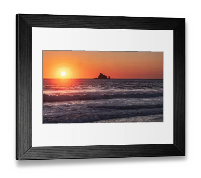 Framed Print : USA, Washington, Rialto Beach sunset