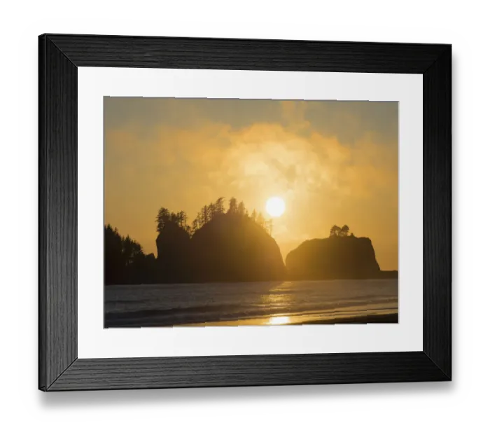 Framed Print : Washington State, Pacific Coast, First Beach sunset Framed Print : Washington State, Pacific Coast, First Beach sunset