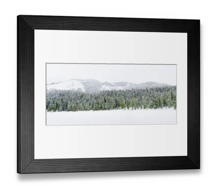 Framed Print : Washington State, Central Cascades. Winter at frozen Olallie Lake