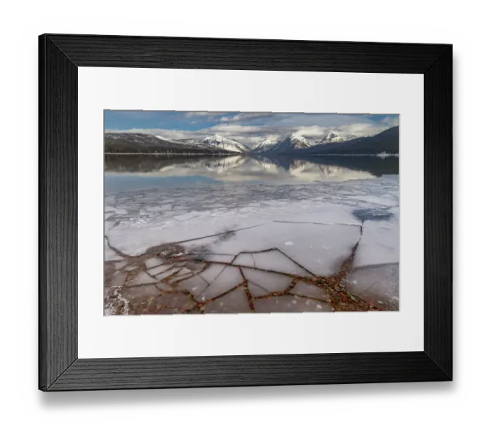 Framed Print : Ice formations along Lake McDonald in Glacier National Park, Montana, USA Framed Print : Ice formations along Lake McDonald in Glacier National Park, Montana, USA