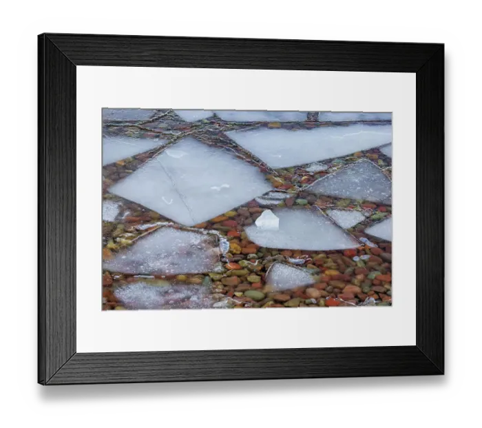 Framed Print : Ice formations along Lake McDonald in Glacier National Park, Montana, USA