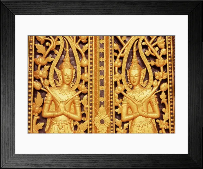 Framed Print : Laos, Luang Prabang. Golden relief carvings Framed Print : Laos, Luang Prabang. Golden relief carvings