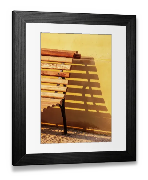 Framed Print : Bench and shadow Framed Print : Bench and shadow