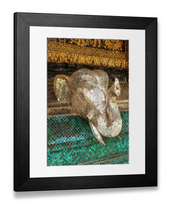 Framed Print : Laos, Luang Prabang. Mosaic elephant head Framed Print : Laos, Luang Prabang. Mosaic elephant head