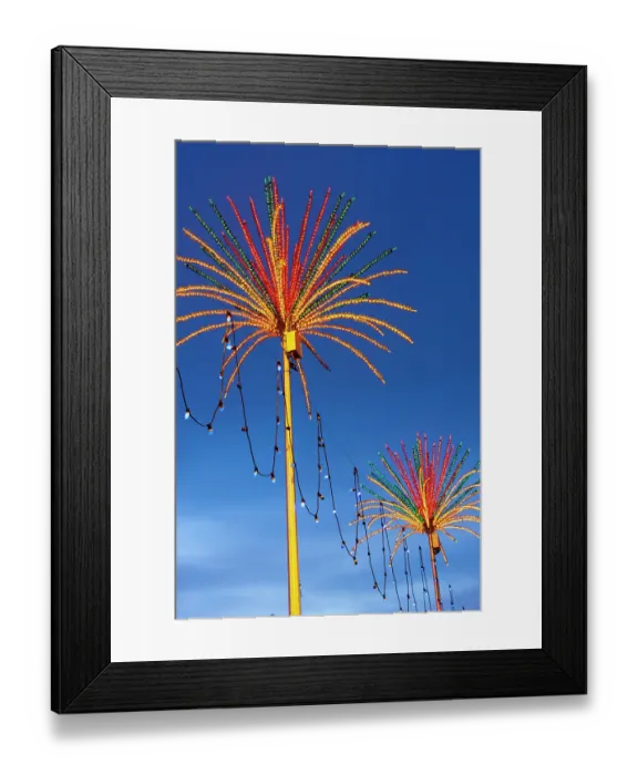 Framed Print : Kuala Lumpur, West Malaysia. Colorful lights looking like palm trees Framed Print : Kuala Lumpur, West Malaysia. Colorful lights looking like palm trees