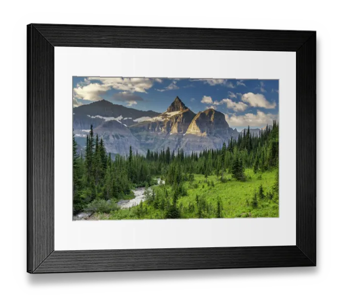 Framed Print : Thunderbird Mountain over Hole in the Wall Creek in Glacier National Park, Montana, USA Framed Print : Thunderbird Mountain over Hole in the Wall Creek in Glacier National Park, Montana, USA