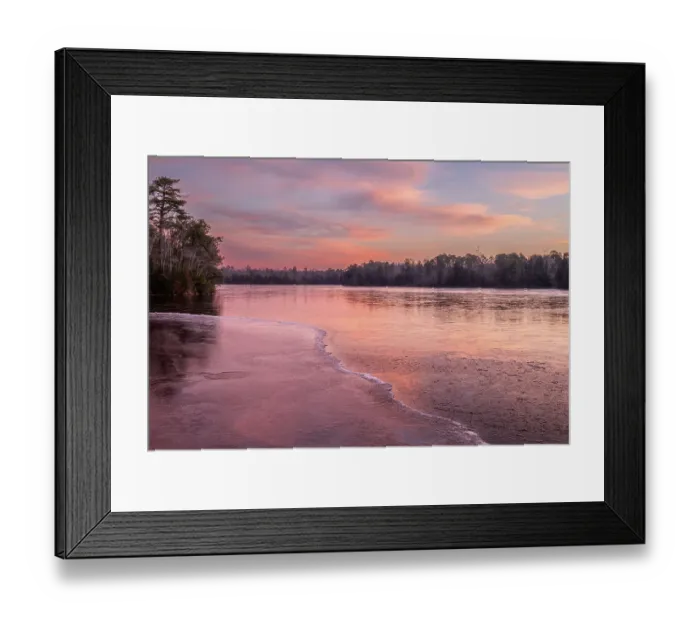 Framed Print : USA, New Jersey, Pine Barrens National Preserve. Sunrise on lake Framed Print : USA, New Jersey, Pine Barrens National Preserve. Sunrise on lake