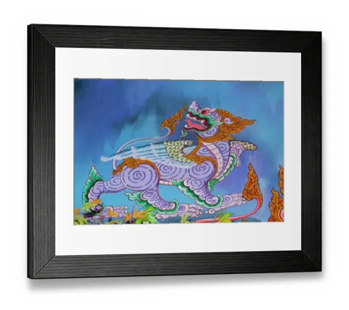 Framed Print : Thailand, Phuket. Mural of mythical creatures. Winged lion Framed Print : Thailand, Phuket. Mural of mythical creatures. Winged lion