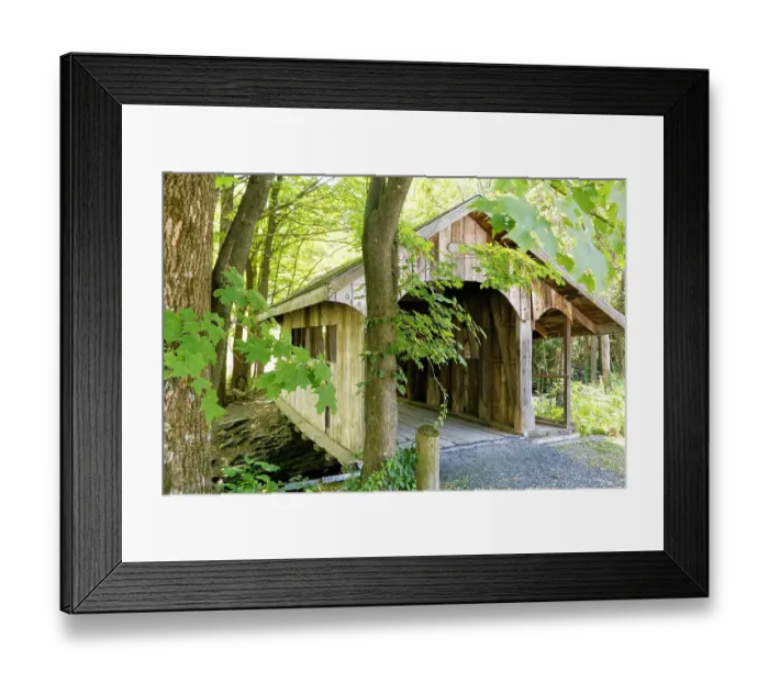Framed Print : Woodstock, New York, USA. Covered bridge