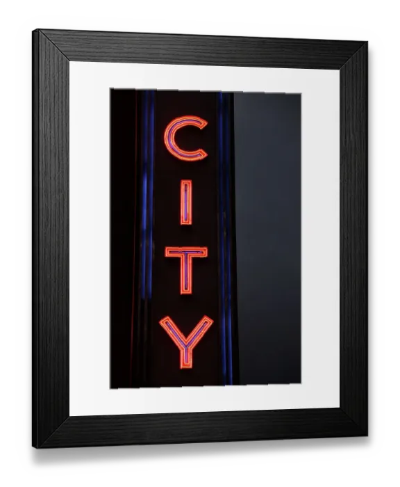 Framed Print : New York City, New York, USA. Neon sign Framed Print : New York City, New York, USA. Neon sign
