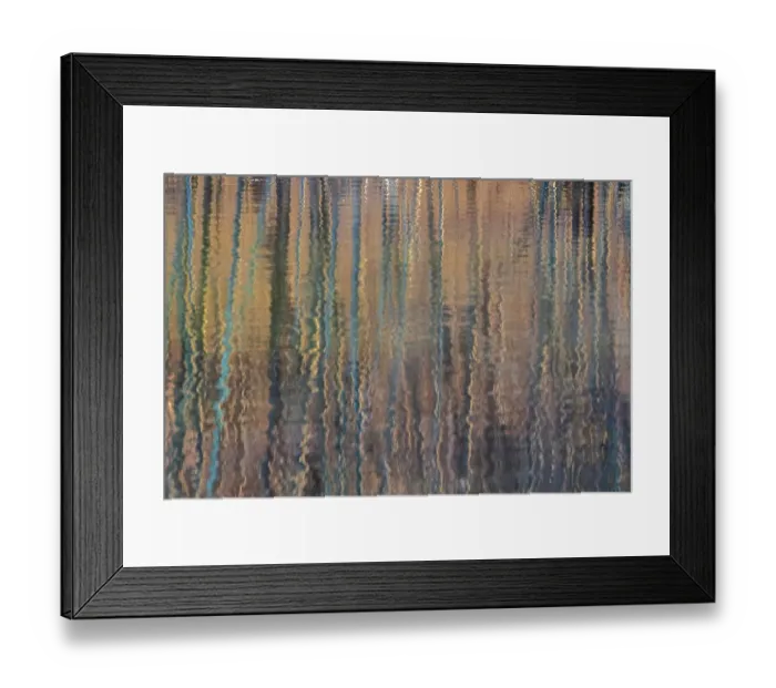 Framed Print : USA, Pennsylvania, Delaware Water Gap Recreational Area. Tree ripple reflections on lake