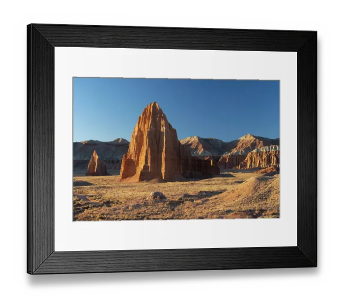 Framed Print : USA, Utah. Sunrise on Glass Mountain, Temple of the Sun, and Temple of the Moon, Cathedral Valley, Capitol Reef National Park Framed Print : USA, Utah. Sunrise on Glass Mountain, Temple of the Sun, and Temple of the Moon, Cathedral Valley, Capitol Reef National Park