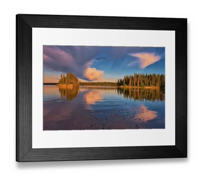 Framed Print : Canada, Manitoba, Paint Lake Provincial Park. Island on Paint Lake at sunrise Framed Print : Canada, Manitoba, Paint Lake Provincial Park. Island on Paint Lake at sunrise