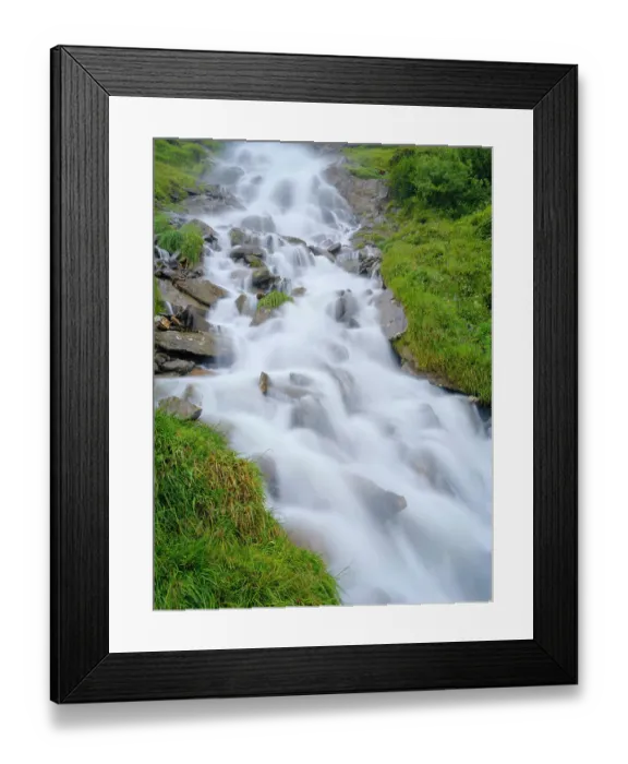 Framed Print : Beilstein waterfall. Otztal Alps in the Naturepark Otztal. Europe, Austria, Tyrol
