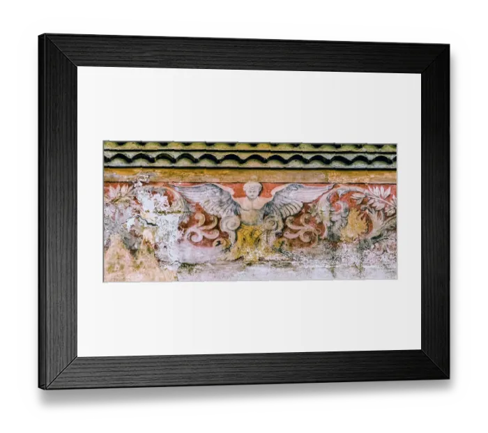 Framed Print : Angel fresco, Nimes Cathedral, Gard, France. Catholic church created 1100 AD, site of Emperor Augustus Temple Framed Print : Angel fresco, Nimes Cathedral, Gard, France. Catholic church created 1100 AD, site of Emperor Augustus Temple