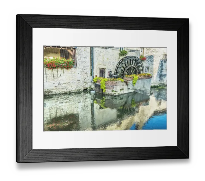Framed Print : Colorful old buildings, Aure River reflection, Bayeux, Normandy, France. Bayeux founded 1st century BC, first city liberated after D-Day Framed Print : Colorful old buildings, Aure River reflection, Bayeux, Normandy, France. Bayeux founded 1st century BC, first city liberated after D-Day