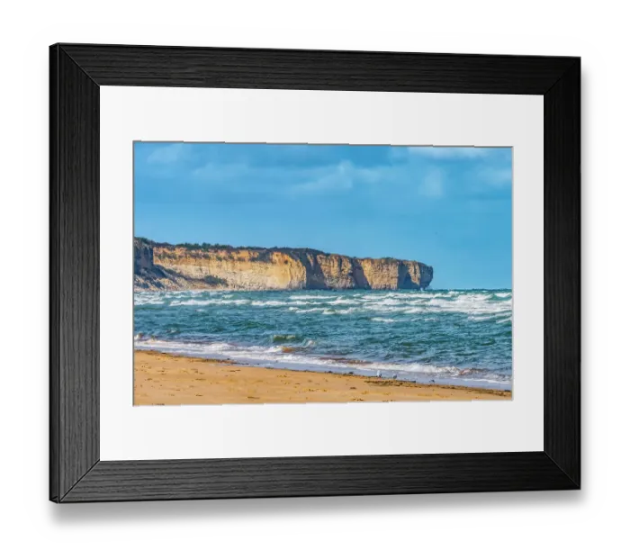 Framed Print : High cliffs, Omaha Beach, Normandy, France