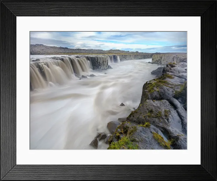 Framed Print : Waterfall Selfoss in the Vatnajokull National Park. Selfoss is the first of several waterfalls of river Jokulsa a Fjollum in the canyon Jokulsargljufur, Iceland Framed Print : Waterfall Selfoss in the Vatnajokull National Park. Selfoss is the first of several waterfalls of river Jokulsa a Fjollum in the canyon Jokulsargljufur, Iceland