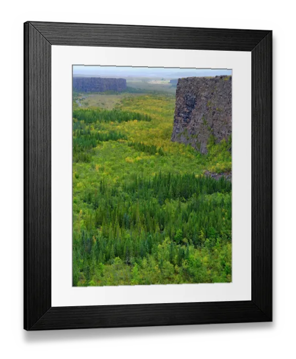 Framed Print : Asbyrgi canyon in Vatnajokull National Park. The canyon war formed by glacial river Jokulsa a Fjollum, before the river changed its course, Iceland Framed Print : Asbyrgi canyon in Vatnajokull National Park. The canyon war formed by glacial river Jokulsa a Fjollum, before the river changed its course, Iceland
