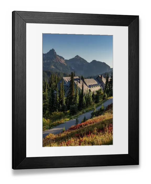 Framed Print : Fall color at the Paradise Inn in Mount Rainier National Park, Washington State, USA Framed Print : Fall color at the Paradise Inn in Mount Rainier National Park, Washington State, USA
