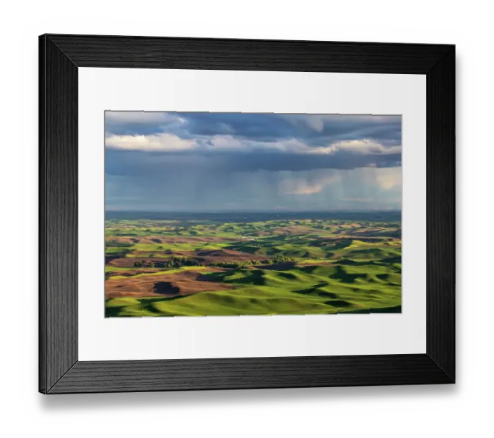Framed Print : Stormy clouds over rolling hills from Steptoe Butte near Colfax, Washington State, USA Framed Print : Stormy clouds over rolling hills from Steptoe Butte near Colfax, Washington State, USA