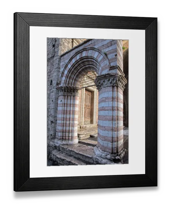 Framed Print : Italy, Umbria, Perugia. Striped archway near the Cathedral of San Lorenzo in Piazza IV Novembre Framed Print : Italy, Umbria, Perugia. Striped archway near the Cathedral of San Lorenzo in Piazza IV Novembre
