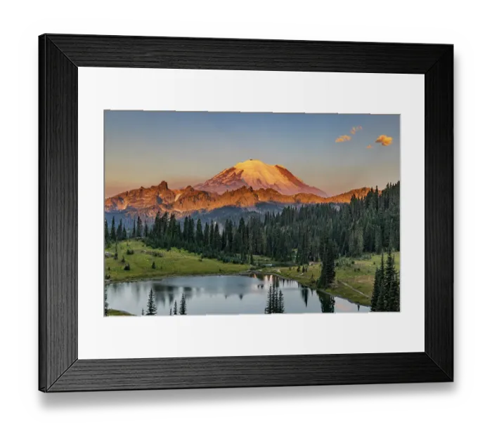 Framed Print : Sunrise over Tipsoo Lake in Mount Rainier National Park, Washington State, USA Framed Print : Sunrise over Tipsoo Lake in Mount Rainier National Park, Washington State, USA