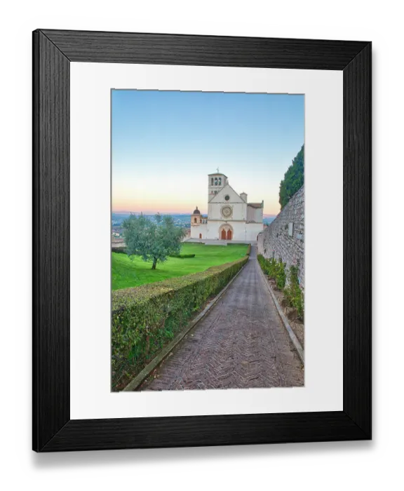 Framed Print : Italy, Umbria, Assisi. Walkway leading to the Basilica of San Francesco Framed Print : Italy, Umbria, Assisi. Walkway leading to the Basilica of San Francesco