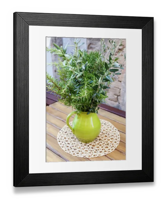Framed Print : Italy, Umbria, Montefalco. Flower pot display of fresh herbs Framed Print : Italy, Umbria, Montefalco. Flower pot display of fresh herbs