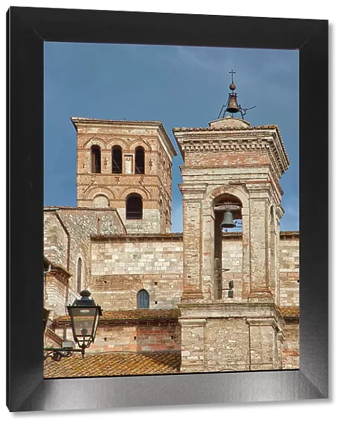 Italy, Umbria, Narni. The medieval cathedral of San Giovenale and bell tower in the ancient village of Narni