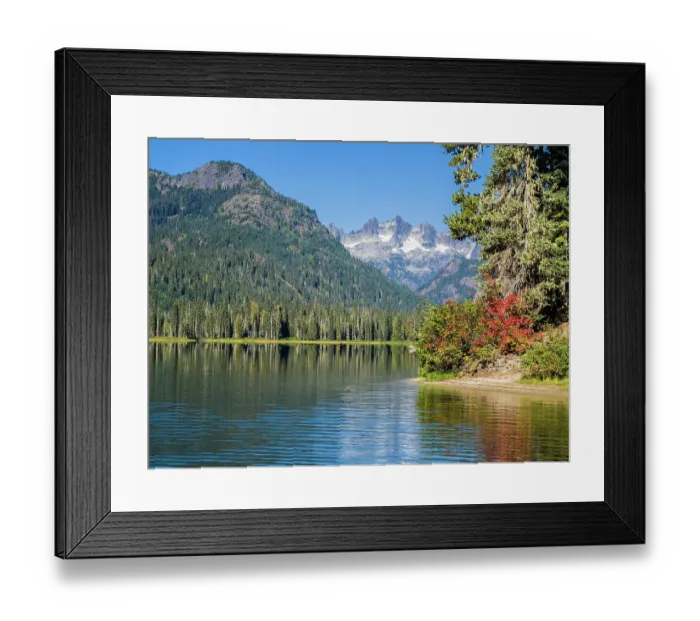 Framed Print : USA, Washington State, Kittitas County. Cooper Lake in the Central Washington Cascade Mountains